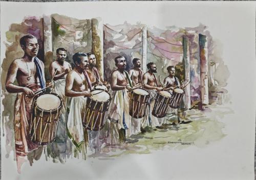 Water colour works of Artist Devassia Devagiri