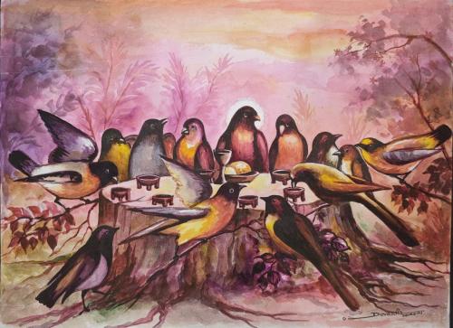 Water colour works of Artist Devassia Devagiri