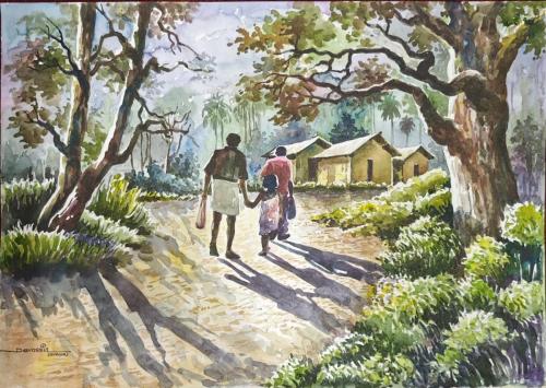 Water colour works of Artist Devassia Devagiri