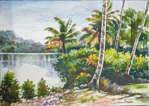 Water colour works of Artist Devassia Devagiri