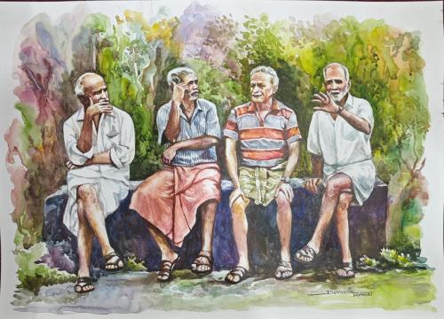 Water colour works of Artist Devassia Devagiri