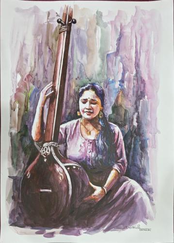 Water colour works of Artist Devassia Devagiri